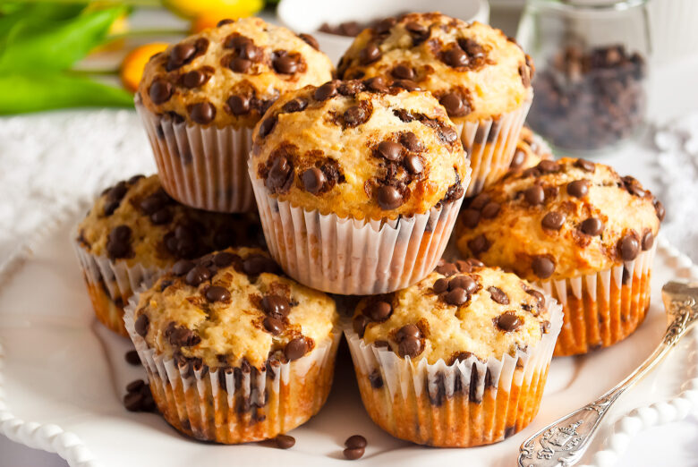 muffinki bananowe z czekoladą